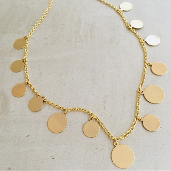 J. CREW Golden Disc Charm Necklace - Picture 4 of 8
